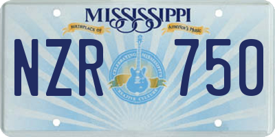 MS license plate NZR750