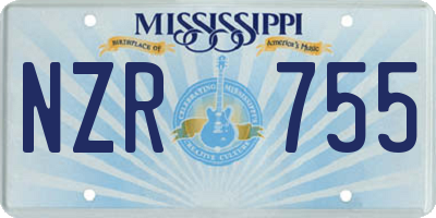 MS license plate NZR755