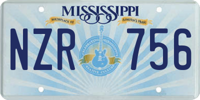 MS license plate NZR756