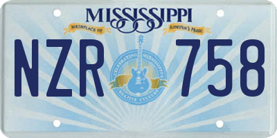 MS license plate NZR758