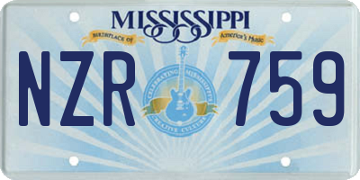 MS license plate NZR759