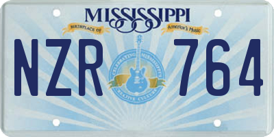MS license plate NZR764