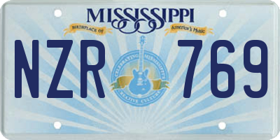 MS license plate NZR769