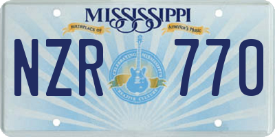 MS license plate NZR770