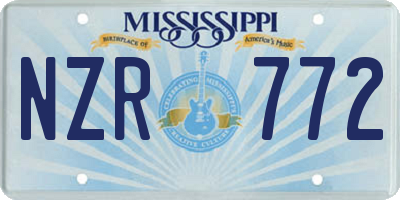 MS license plate NZR772