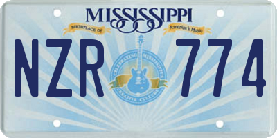 MS license plate NZR774