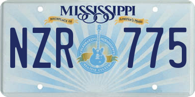 MS license plate NZR775