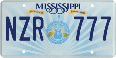 MS license plate NZR777