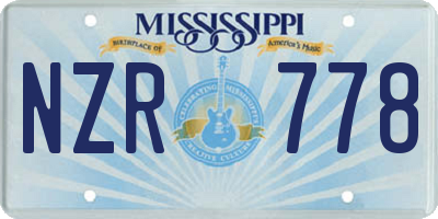 MS license plate NZR778