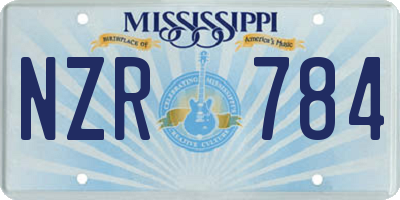 MS license plate NZR784
