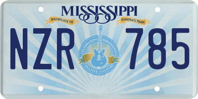 MS license plate NZR785