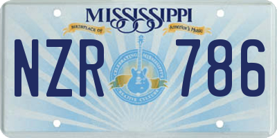 MS license plate NZR786