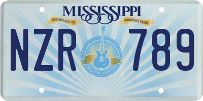 MS license plate NZR789