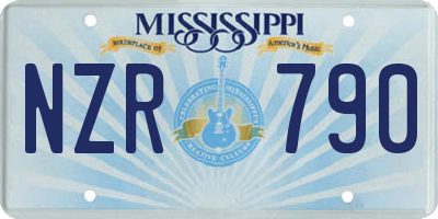 MS license plate NZR790