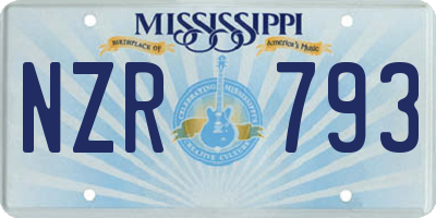 MS license plate NZR793