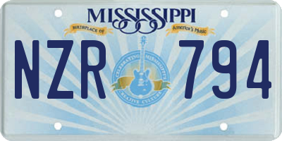 MS license plate NZR794