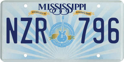 MS license plate NZR796