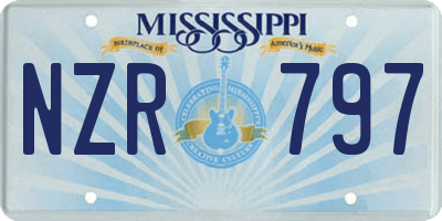 MS license plate NZR797
