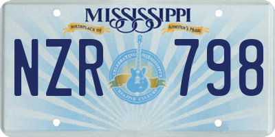 MS license plate NZR798