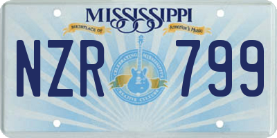MS license plate NZR799