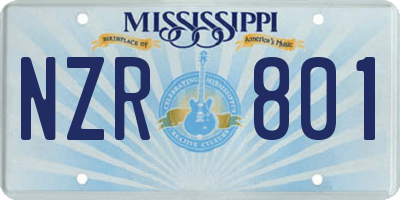 MS license plate NZR801