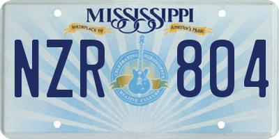 MS license plate NZR804