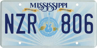 MS license plate NZR806