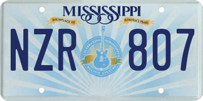 MS license plate NZR807