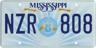 MS license plate NZR808