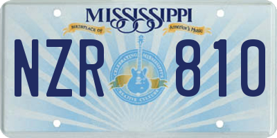 MS license plate NZR810