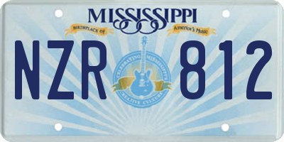 MS license plate NZR812