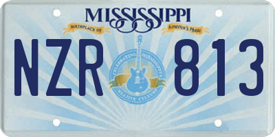 MS license plate NZR813