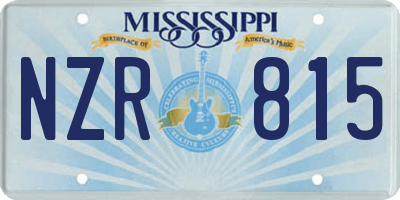 MS license plate NZR815