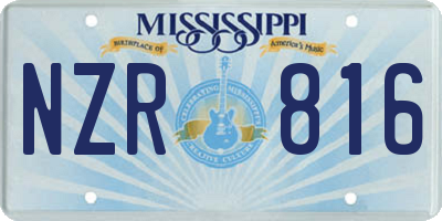 MS license plate NZR816