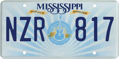 MS license plate NZR817
