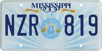 MS license plate NZR819