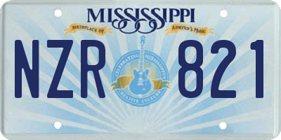 MS license plate NZR821
