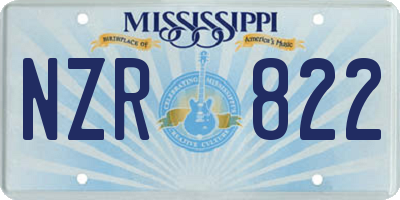 MS license plate NZR822