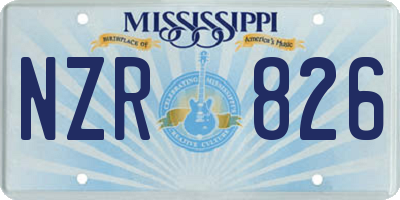 MS license plate NZR826
