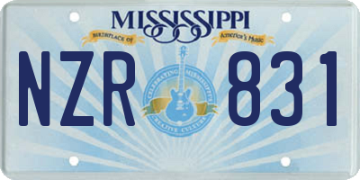 MS license plate NZR831