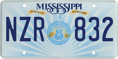 MS license plate NZR832