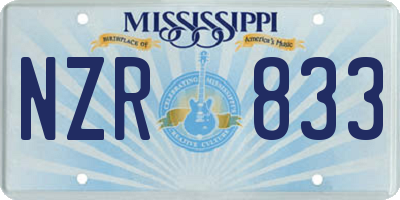 MS license plate NZR833