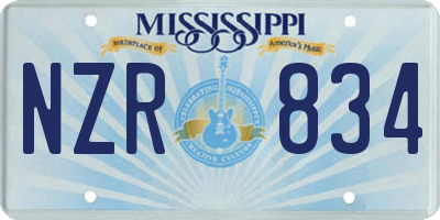 MS license plate NZR834