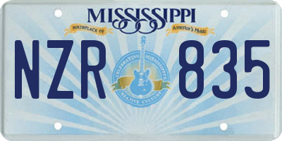 MS license plate NZR835