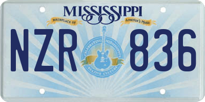 MS license plate NZR836