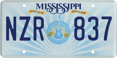 MS license plate NZR837