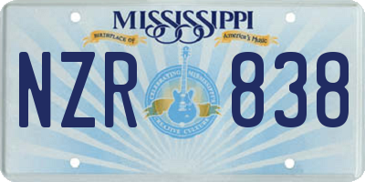MS license plate NZR838