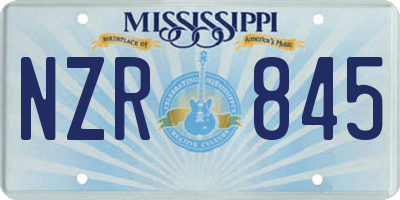 MS license plate NZR845