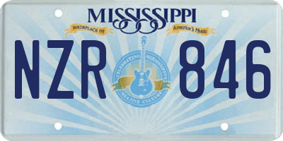 MS license plate NZR846