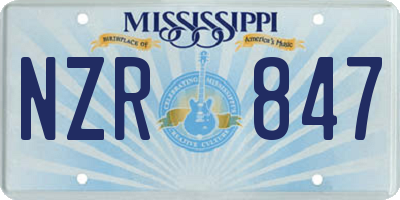MS license plate NZR847